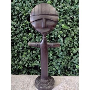 Vintage African Wood Statue Figurine Malawi Tribal Art Decor Sculpture
